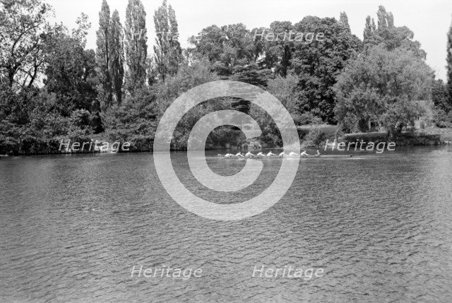Eton boys rowing on the River Thames, Eton, Berkshire, c1945-c1965. Artist: SW Rawlings