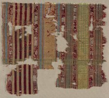 Striped fragment, 1200s - 1300s. Creator: Unknown.