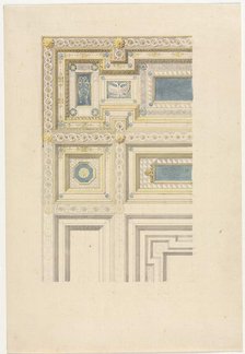 Design for Ornamental Ceiling, 19th century. Creator: Anonymous.