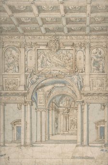 Study of the Interior of Santa Maria Maggiore in Rome., 1621-46. Creator: Abbate Paolo de Angelis.