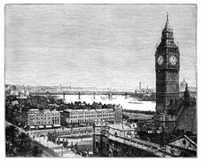 Big Ben and the Houses of Parliament, Westminster, London, 1870. Artist: Unknown