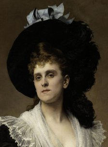 Portrait de la comtesse Edmond Récopé, née Malher, 1888. Creator: Edouard Bernard Debat-Ponsan.