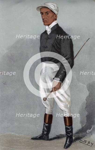 Fred Rickaby, English jockey 1901.Artist: Spy