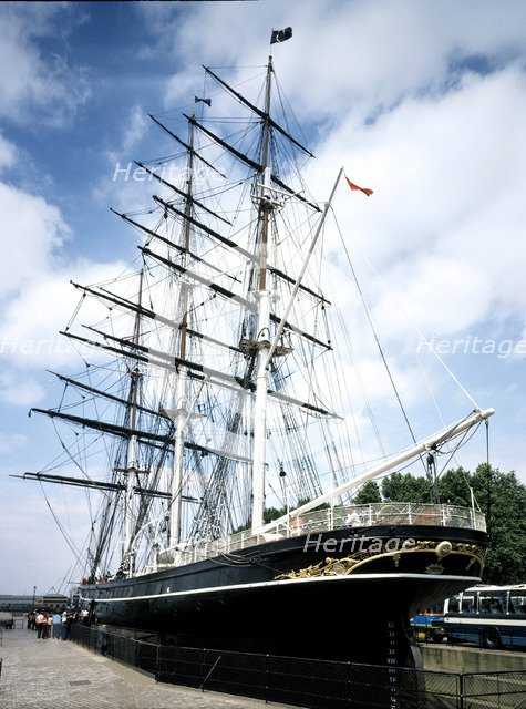 Sailboat docked in a port.