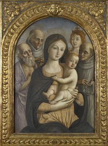 The Virgin and Child with four Saints, late 15th century. Artists: Pietro di Francesco degli Orioli, Virgin Mary.