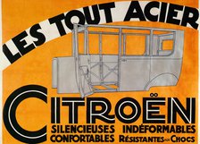 Advertisement for all-steel Citroen cars, c1924. Artist: Unknown.