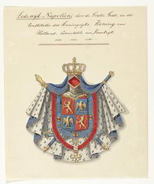Coat of arms of Lodewijk Napoleon Bonaparte, King of Holland, 1807. Creator: Anon.