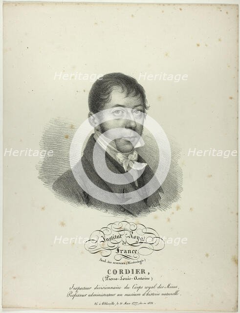 Portrait of Pierre-Louis-Antoine Cordier, c. 1825. Creator: Julien Leopold Boilly.