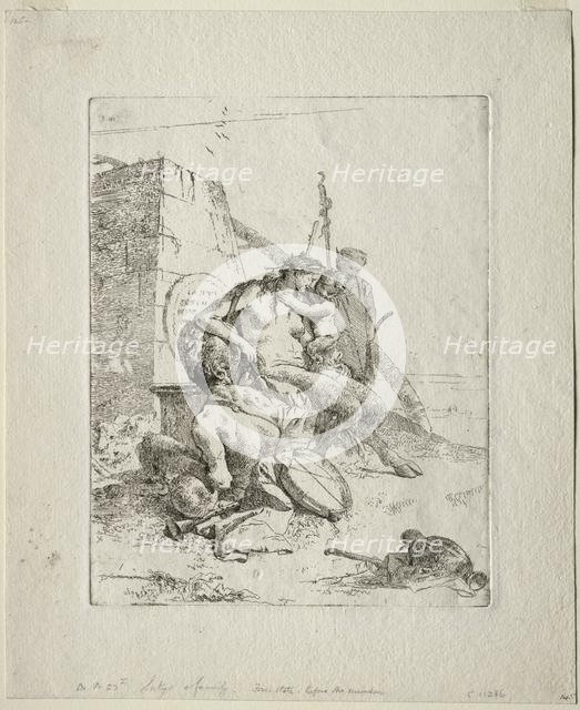 Scherzi: Satyr Family with the Obelisk. Creator: Giovanni Battista Tiepolo (Italian, 1696-1770).