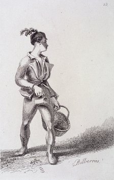 'Bilberries', Cries of London, 1819. Artist: John Thomas Smith