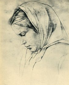 The artist's sister Agathe, 1866, (1943). Creator: Hans Thoma.