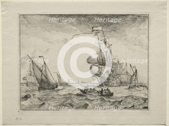 Ships Under Full Sail, 1701. Creator: Ludolf Backhuysen (Dutch, 1631-1708); Ludolf Backhuysen (Dutch, 1631-1708).