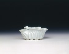 Qingbai lotus petal water dropper with crab, Yuan-early Ming dynasty, China, 14th century. Artist: Unknown