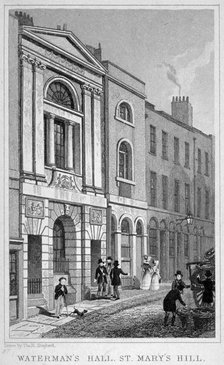 Watermen's and Lightermen's Hall, St Mary at Hill, City of London, 1830.                   Artist: James Tingle