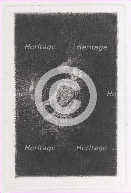 A Man in a Cave, 1842. Creator: Charles Emile Jacque.