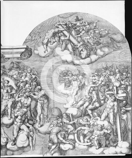 Michelangelo's Last Judgment, 1562., 1562. Creator: Nicolas Beatrizet.