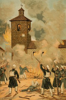 First Carlist War, (1833-1840): Heroic defence of Albocácer, 1889.  Creator: Juan Alaminos.