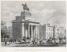 Wellington Arch and Apsley House, Hyde Park Corner, Westminster, London, 1850. Artist: Thomas Hosmer Shepherd.