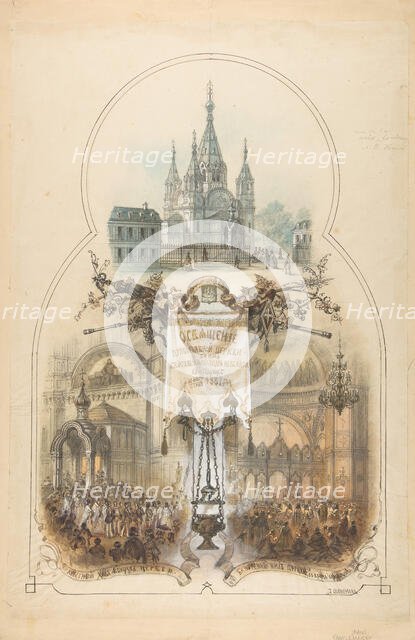 Russian Orthodox Cathedral, Paris, 19th century. Creator: Anon.