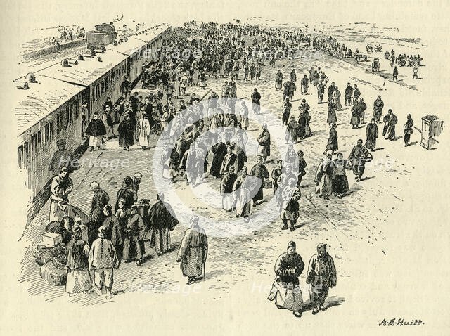 'Tientsin Railway Station', c1900. Creator: A.E. Huitt.