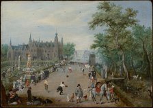 A Ball Game Before a Country Palace, about 1614. Creator: Adriaen van de Venne.