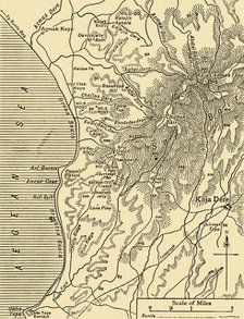 Map of Sari Bair, Gallipoli peninsula, First World War, 1915, (c1920). Creator: Unknown.