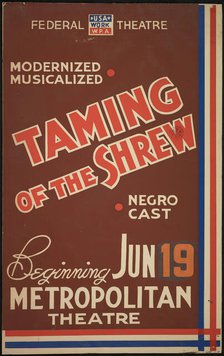 Taming of the Shrew, Seattle, 1939. Creator: Unknown.