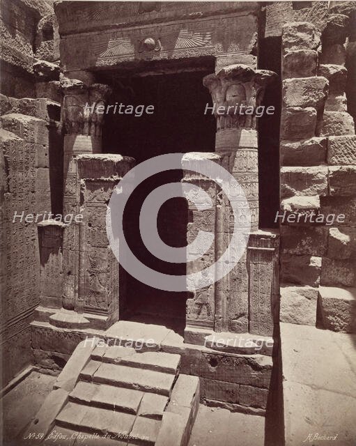 Entrance to the Chapel of the New Year in the Temple of Ed Edfu, late 19th century. Creator: Henri Bechard.