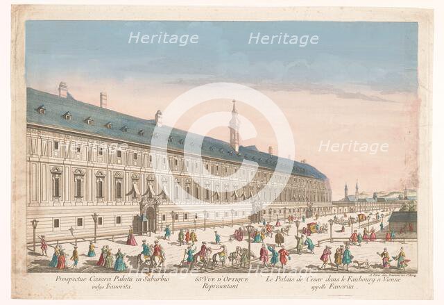 View of an imperial palace in a suburb in Vienna, 1745-1775. Creator: Anon.