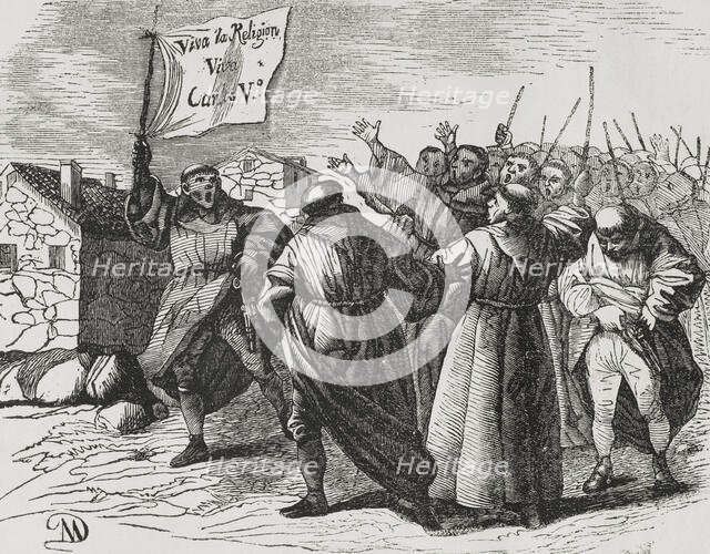 Monastic uprising, First Carlist War (1833-1840), Madrid, Spain, 1842.  Creator: Jose Gomez.