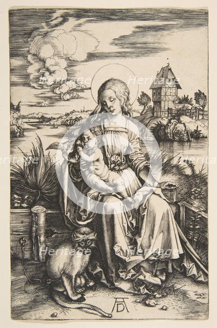 Virgin and Child with the Monkey, ca. 1498. Creator: Albrecht Durer.