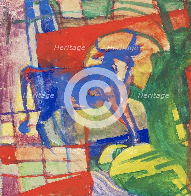 Blue cow, 1913-1914. Creator: Marc, Franz (1880-1916).