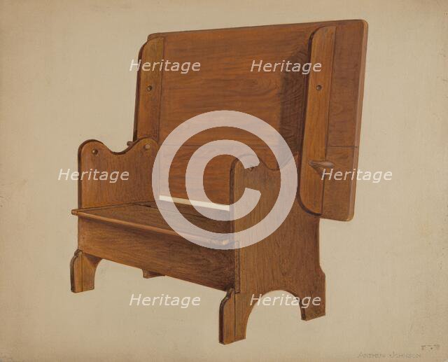 Settle-table, c. 1936. Creator: Arthur Johnson.