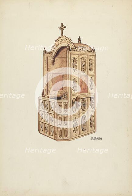 Side of Confessional, 1937. Creator: Dayton Brown.