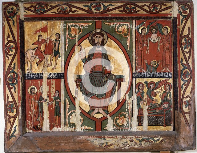  'Frontal of St. Martin of Tours', tempera on wood, the work consists of a central Pantocrator bl…