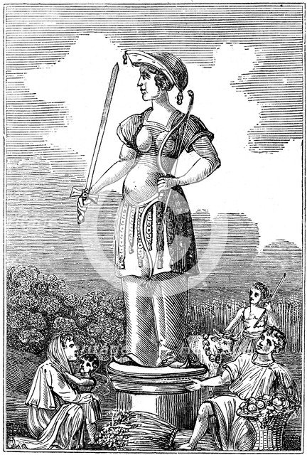 Freya (Frigg), goddess of love in Scandinavian mythology, 1834. Artist: Unknown