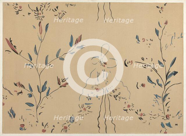 Free Hand Decorated Wall (Detail), c. 1940. Creator: Michael Lauretano.