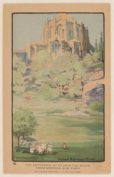 The Cathedral of St. John the Divine from Morningside Park, 1914. Creator: Rachael Robinson Elmer.