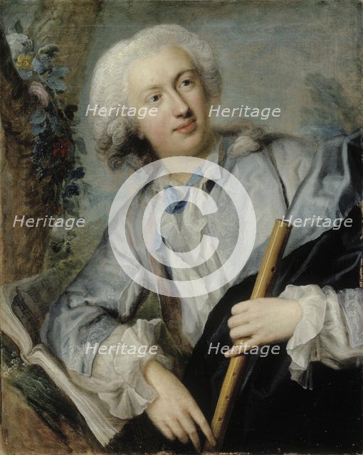 The Flute Player , 1734. Creator: Pasch, Lorenz, the Elder (1702-1766).