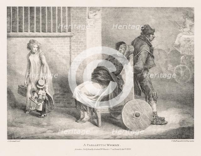 Various Subjects Drawn from Life and on Stone: A Paraleytic Woman, 1821. Creator: Théodore Géricault (French, 1791-1824).