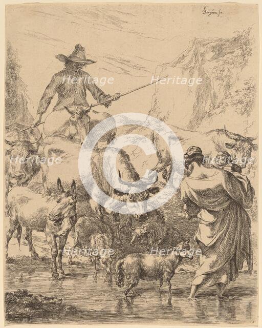 Herd Crossing the Brook. Creator: Nicolaes Berchem.