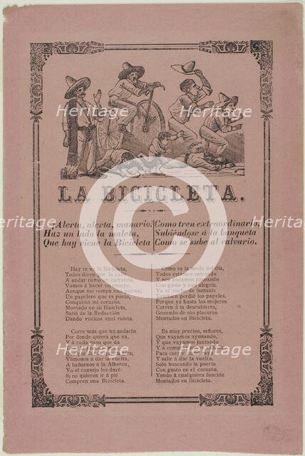 The Bicycle, 1895. Creator: José Guadalupe Posada.