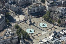Trafalgar Square and Nelson's Column, Westminster, London, 2021. Creator: Damian Grady.