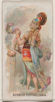 Burmese Festival, India, from the Holidays series (N80) for Duke brand cigarettes, 1890., 1890. Creator: George S. Harris & Sons.
