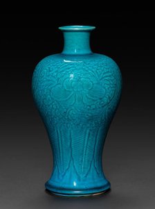 Vase with peacock blue glaze, 1662-1722. Creator: Unknown.