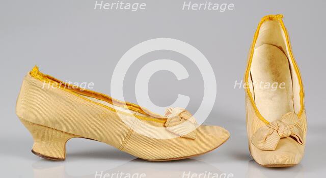 Evening pumps, French, ca. 1885. Creator: Unknown.