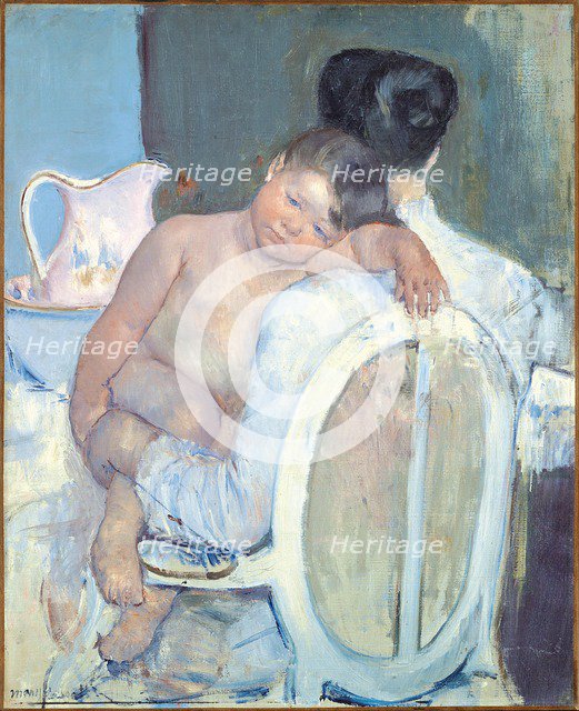 Woman Sitting with a Child in Her Arms.