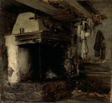 Open fireplace, 1870-1871. Creator: Karl Emanuel Jansson.