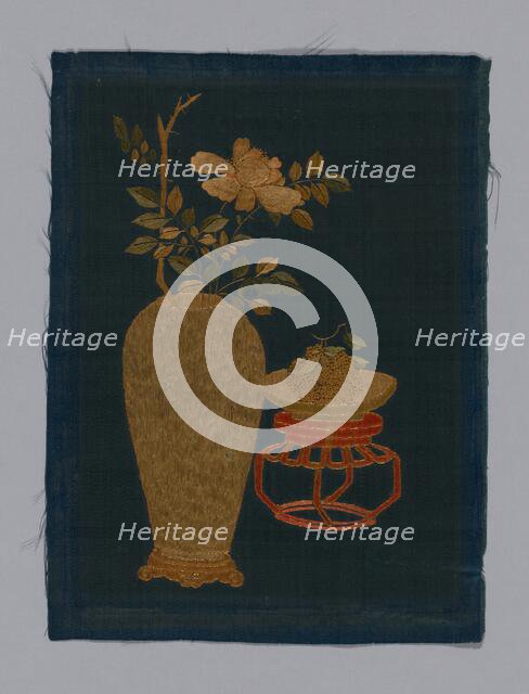 Panel (Furnishing Fabric), China, Kangxi Period, Qing dynasty (1644-1911), 1800/50. Creator: Unknown.