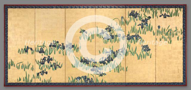 Irises, 1700s. Creator: Watanabe Shik? (Japanese, 1683-1755).